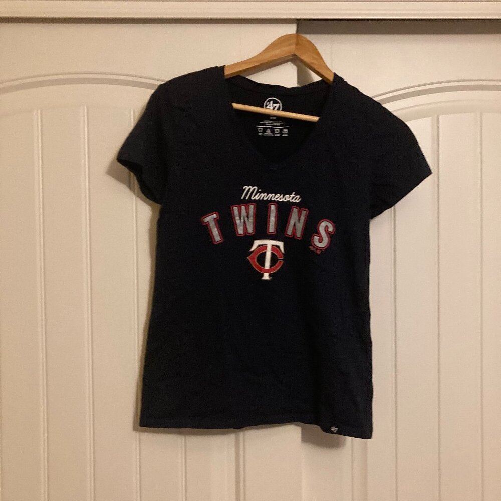 Minnesota Twins Short Sleeve T Shirt Dark Blue Medium '47 Brand 100% Cotton MLB